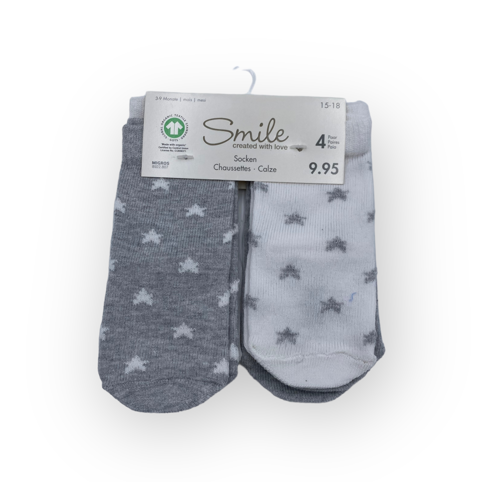 smile socken grau 15 18